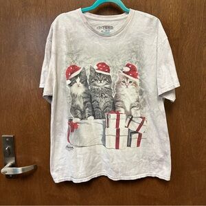 The Mountain Christmas Kitties Graphic Tee adults XL tie dye gifts cute holiday